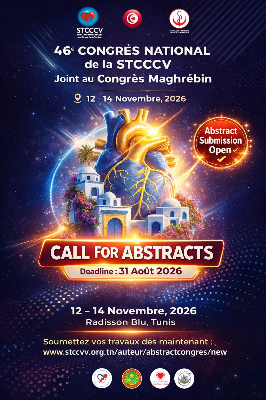 46ème Congrès National de la Société Tunisienne de Cardiologie et de Chirurgie Cardiovasculaire Joint au Congrès de cardiologie du Maghreb - STCCCV